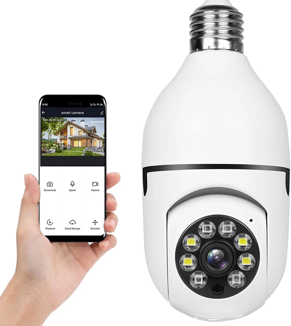 Caméra Ampoule WiFi - surveillance Zoom panoramique/inclinaison 5G