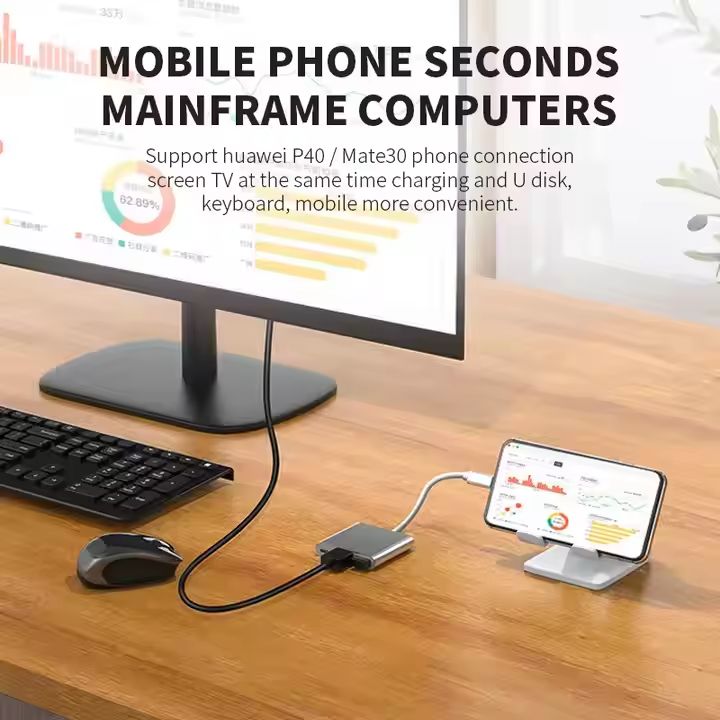 Hub USB-C 3 en 1 - HDMI, USB, Type-C